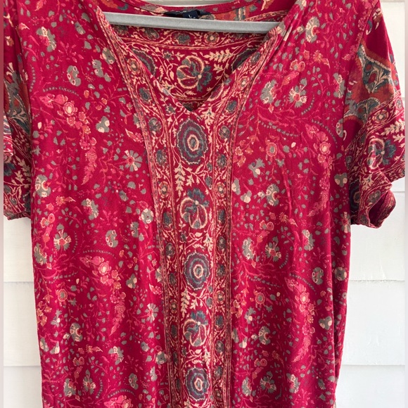 Lucky Brand Bohemian Short Sleeve Dress Women’s Size Large - Picture 6 of 13
